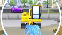 Kids Video Excavator Truck Tow Truck Crane in Truck City on the road | Truck cartoon for children