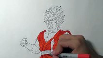 Bleu dessiner Comment à Il Goku super saiyan kaioken