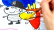 Livre coloration papa pour amusement amusement enfants porc vidéos Peppa pages art