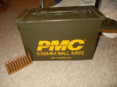 AMMO FIND DURING THE 2013 AMMUNITION SHORTAGE - PMC 5.56 MM BALL M193 ( BROWN BOX ) NOT .223 CAL