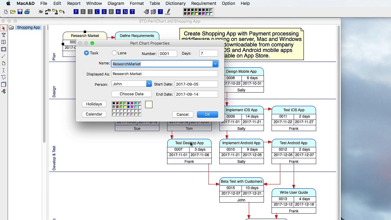 Learn how to draw a PERT chart