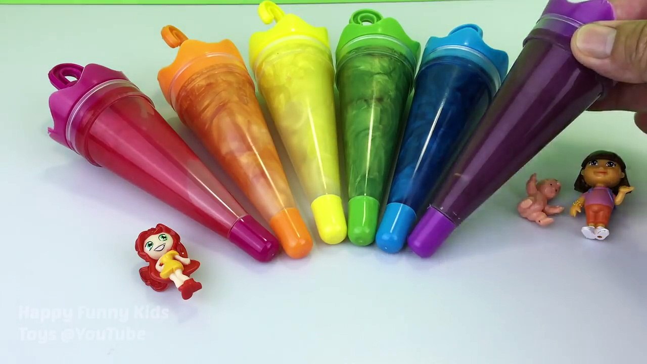Argile les couleurs mousse à lintérieur Apprendre apprentissage souris hors hors jouets vidéo avec Surprise dora minnie fo