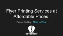 Flyer Printing Services at Affordable Prices