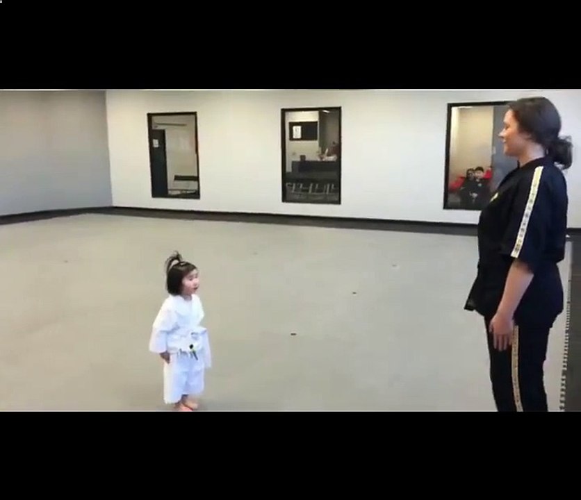 funny karate kid making laugh