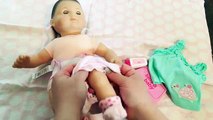 1 º Americano y otoño bebé cambio de muñeca alimentación chica en por la mañana rutina Bitty christm