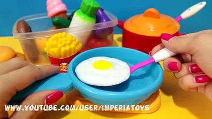 Cocina crema Corte Francés papas fritas Fruta hamburguesa hielo juego juguete Pancho