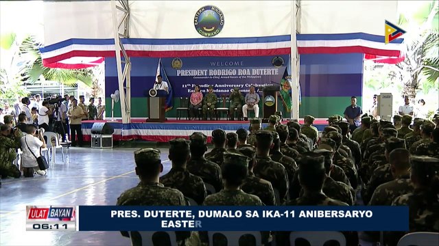 Pangulong Duterte, dumalo sa ika-11 anibersaryo ng Eastern Mindanao Command
