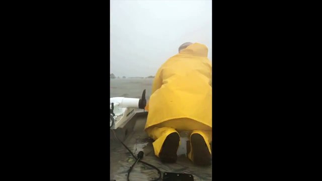 Il traverse l'autoroute en bateau