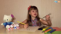 ✔ Игрушка Хелло Китти и девочка Поля делают портрет. Видео для девочек / Toy Hello Kitty / VLOG ✔