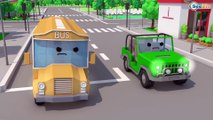 Police Car Rescue in the city w Racing Car & Tow Truck 3D Cartoon Animation Cars & Trucks Stories