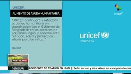 UNICEF aumenta ayuda humanitaria a Bangladesh