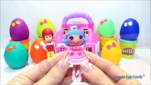Play Doh Surprise Eggs Hello Kitty Disney Princess Frozen Olaf MINIONS - Lalaloopsy Toys