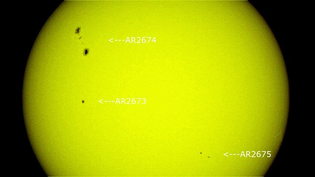 Sun - Sunspots AR2674,AR2673,AR2675 (1 September 2017)