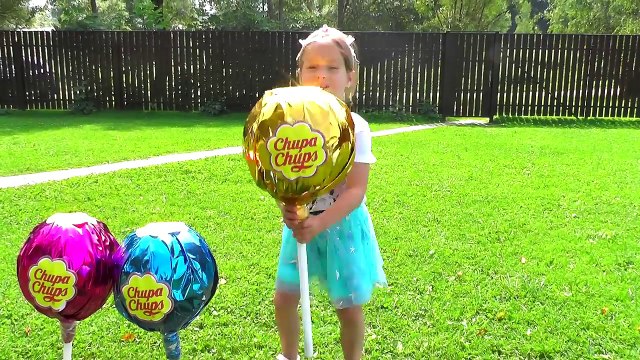 Bad Kid Learn colors with Candy Giant Chupa Chups in POOL Johny Johny Yes Papa Nursery Rhyme Songs