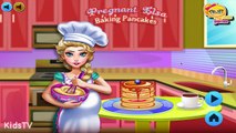 153 ► Cooking Games - Pregnant Frozen Princess Elsa Baking Pancakes Game