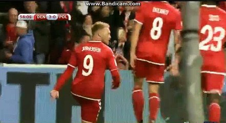 Nicolai Jorgensen Goal HD - Denmark 3-0 Poland 01.09.2017