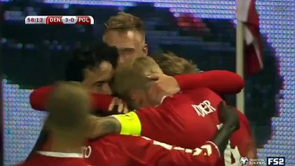 Nicolai Jorgensen Goal HD - Denmark 3-0 Poland 01.09.2017