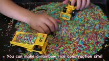 Camiones para Niños juguete construcción camiones colección y arco iris arroz sensorial caja