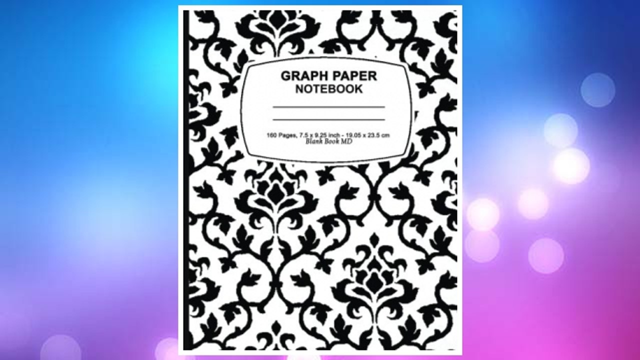 Download PDF graph paper composition book: Black Damask Design,Graph Paper Notebook and Conversion Chart, 7.5 x 9.25, 160 Pages For for School / Teacher / Office / Student Composition Book FREE