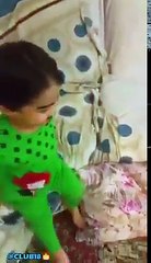 Child Crying By seeing his own face in mirror