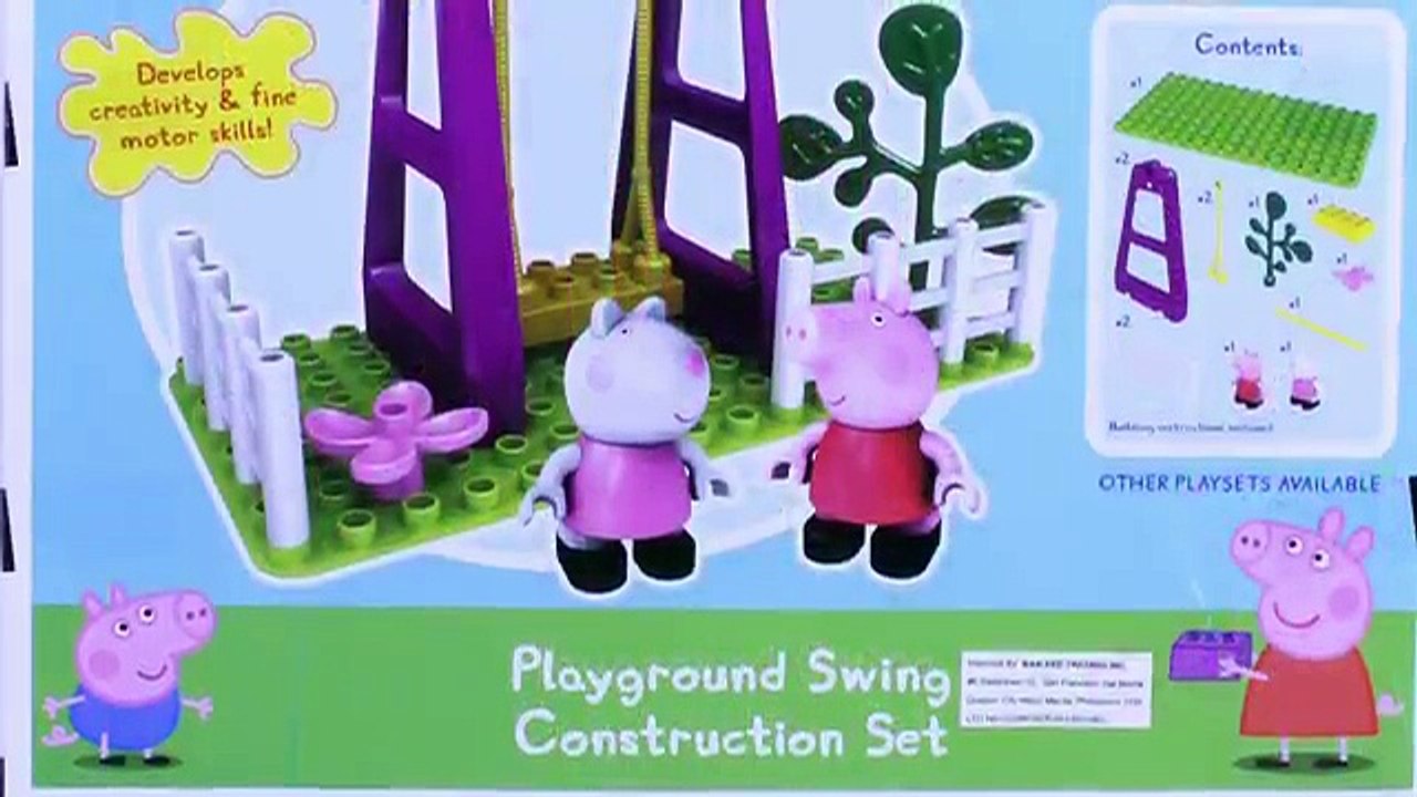Et construire voiture la famille porc jouer Ensemble jouet déballage Peppa construction