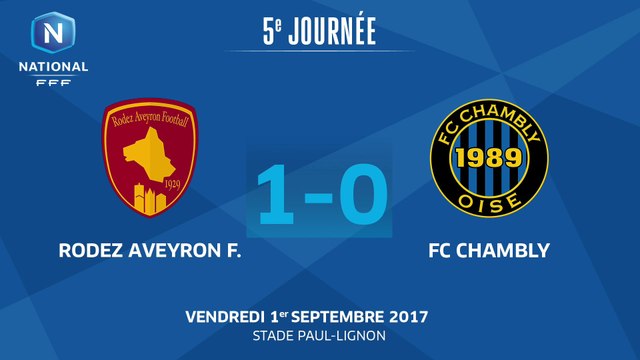 J5 : Rodez Aveyron F. - FC Chambly (1-0), le résumé