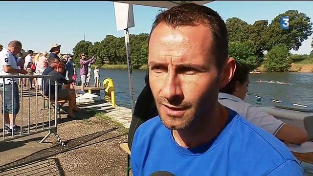Le champion du monde Axel Reymond à Gray (Natation en eau libre)