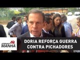 Doria entrega reforma da Ponte Estaiada e reforça guerra contra pichadores