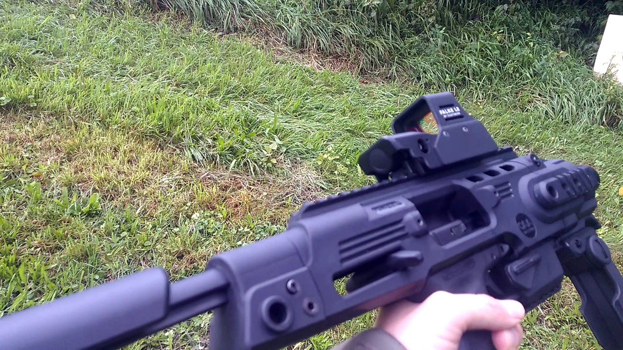 Anschießen des CAA Roni mit der Glock 17 und Falke LE Leuchtpunktvisier des Jagdaufseher Tactical-Dad