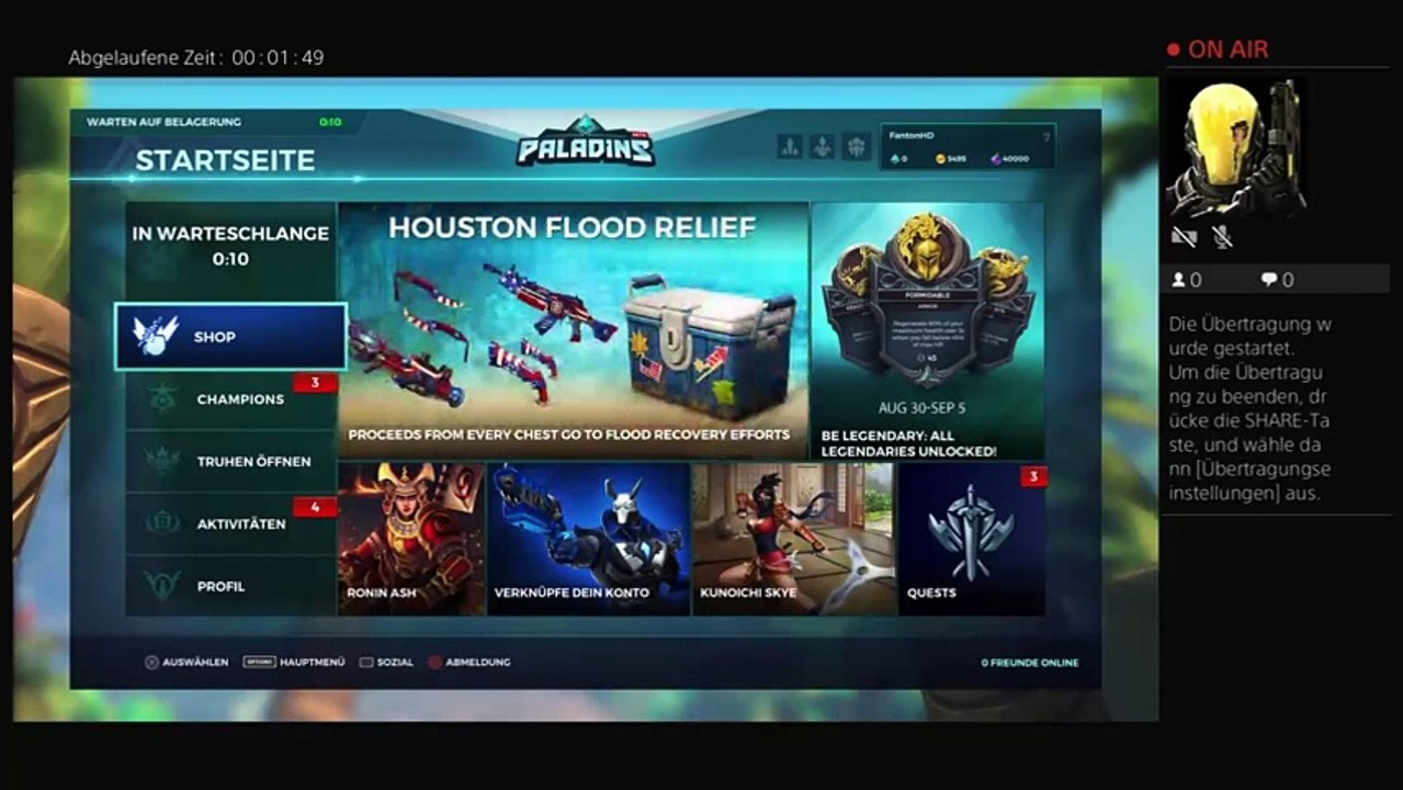 Ps4 paladins mit lustigen Anfänger