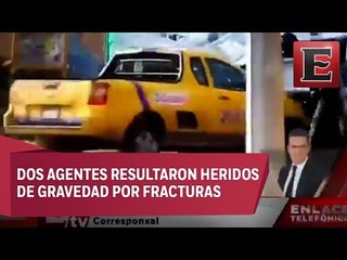 Arrollan a policías durante protesta por gasolinazo en Rosarito, BC