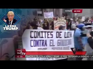 Protesta pacífica en Los Ángeles tras toma de protesta de Trump