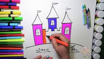 Y Castillo para colorear Sorteo dibujo para cómo Niños páginas sencillo para vídeos color l