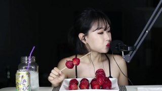 ASMR(+Recipe) Candied Strawberry (Tanghulu) 탕후루 *Crunchy/Cracking* | MINEE EATS
