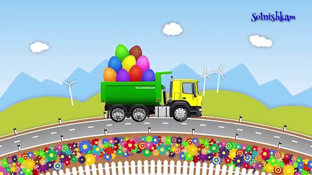 Грузовики мультики про машинки учим фрукты яйца с сюрпризом грузовичок сборник мультфильмов