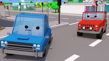 Car Kids Cartoon with Fire Truck & Trucks in the Big City Children Video Cars Team Cartoon