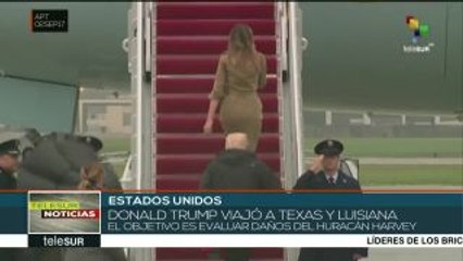 Donald Trump visita ciudades más golpeadas por el huracán Harvey