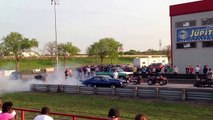 Drag Racing Old School Camaro And A Chevy Truck Drag Race