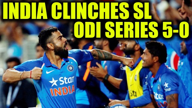 India beats Sri Lanka 5-0 in ODI series, Virat Kohli, Jadhav guides visitors to win | Oneindia News