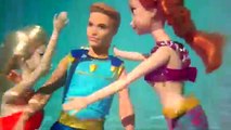 Frozen Anna Saved by SPIDERMAN and Mermaid Ken Barbie Doll PART 1 Princess Ariel Elsa Disn