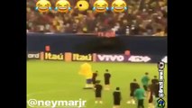 Neymar and Coutinho Joking with Brazil's mascot on Brazil Training 03_09_2017