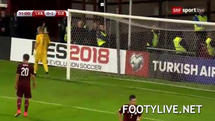 Blerim Džemaili  Miss Penalty HD - Latvia vs Switzerland 03.09.2017 HD