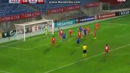 Edin Džeko Goal Gibraltar - Bosnia Herzegovina 0-1 03/09/2017