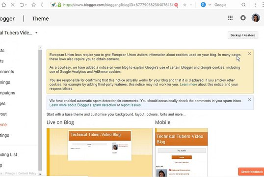 Technical Tubers - How To Change Blogger Templates and set up new blogger Theme
