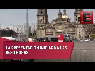 Listo el Zócalo capitalino para concierto de Miguel Bosé