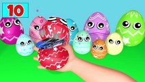 10 Surprise Eggs 3D for Kids to Learn Colors and Street Vehicles Names w/ Nursery Rhymes K