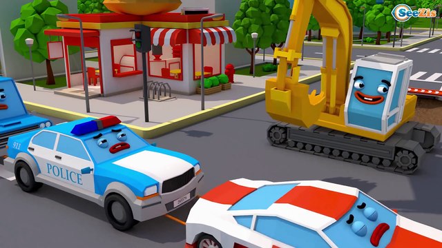 Police Cars for Children with 3D Animation | Educational Videos for Kids Cars & Trucks Stories