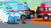 NEW The Fire Truck & Police Car Patrol Kids Vehicles Cartoon for children 2D Cars & Truck