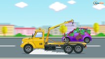Construction Cartoon Tow Truck for kids  and Excavator for children Videos for kids