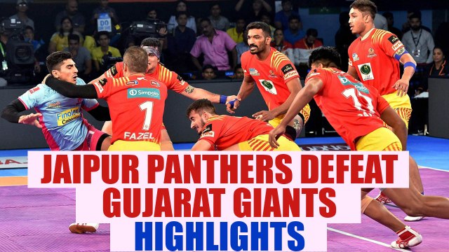 PKL 2017: Jaipur Pink Panthers beat Gujarat Fortune Giants 31-25, Highlights | Oneindia News